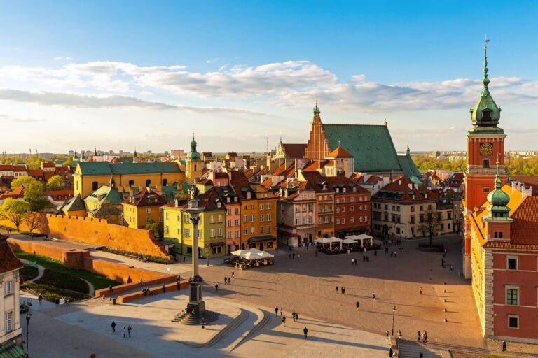 Aerial View of the Old City in Warsaw