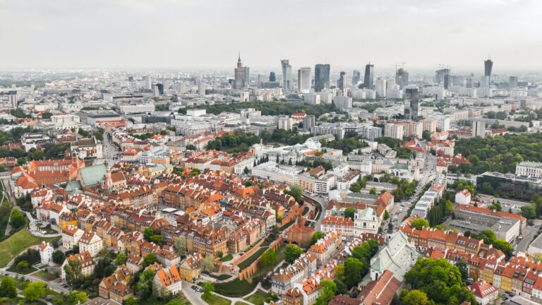 Aerial view of Warsaw
